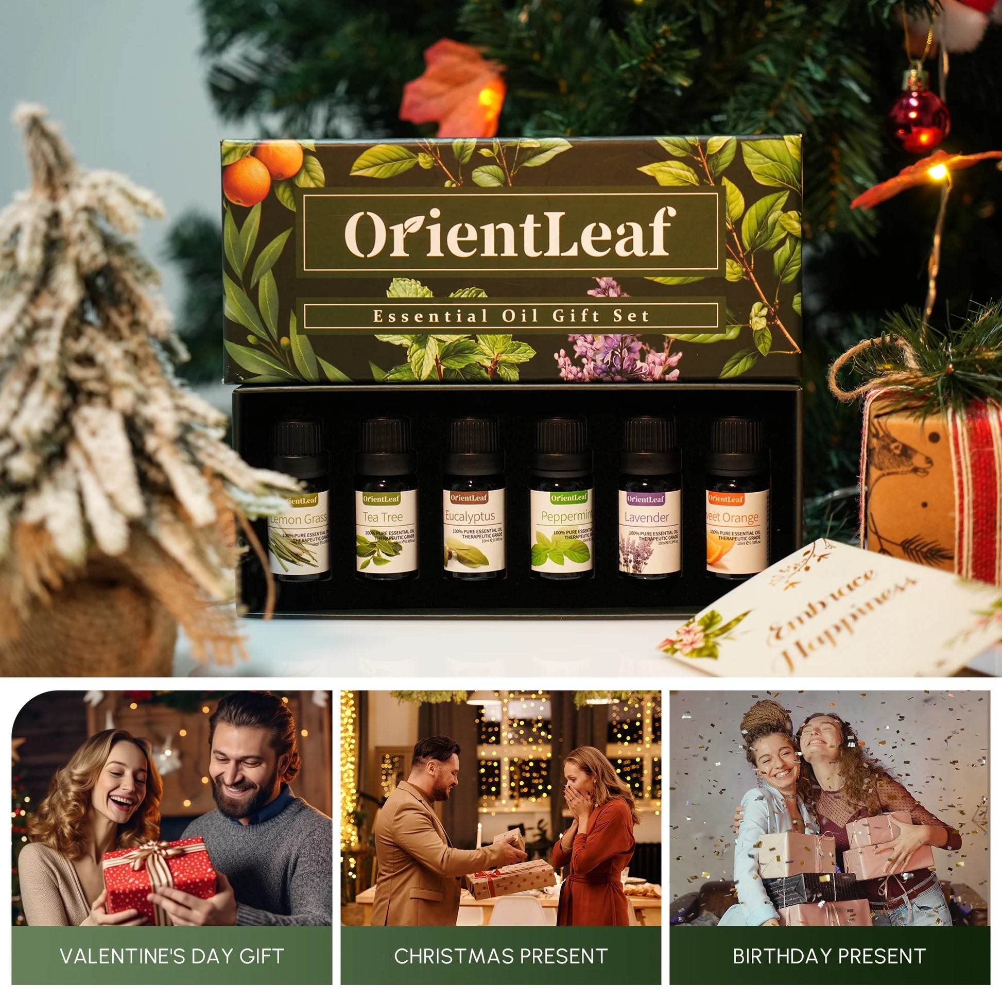 Essential Oils Sets, 100% Pure Essential Oil for Diffuser, Aromatherapy, Sleep, Massage & DIY, Valentine'S Day Gift Sets for Women with Greeting Card