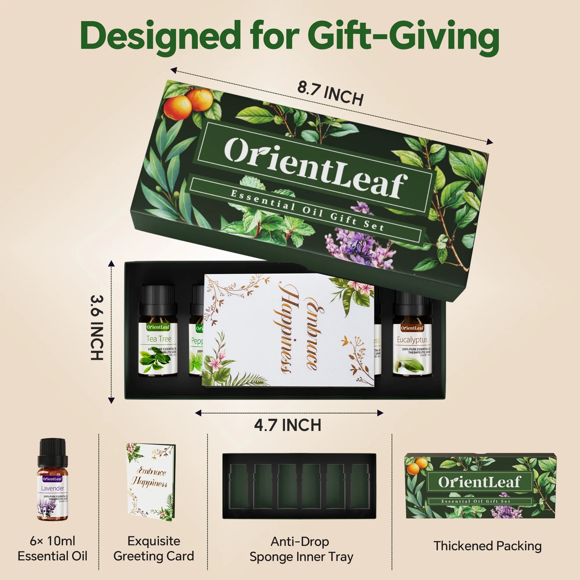 Essential Oils Sets, 100% Pure Essential Oil for Diffuser, Aromatherapy, Sleep, Massage & DIY, Valentine'S Day Gift Sets for Women with Greeting Card