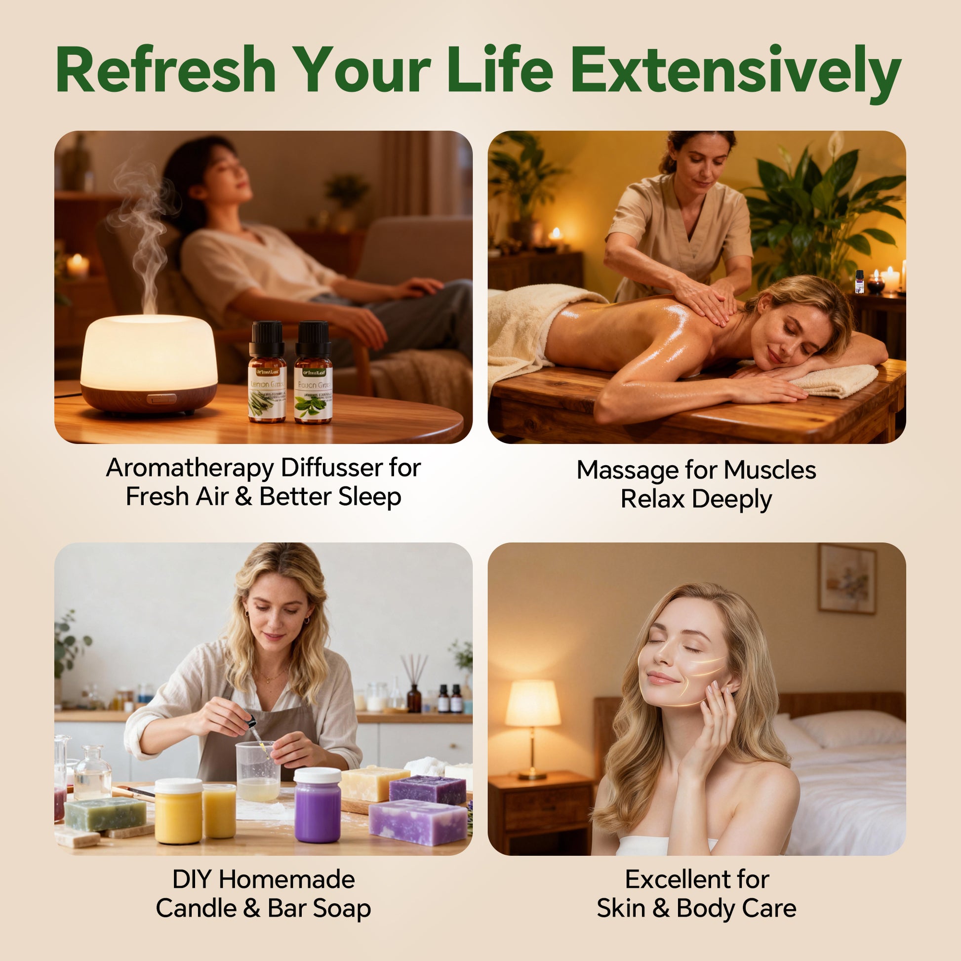 Essential Oils Sets, 100% Pure Essential Oil for Diffuser, Aromatherapy, Sleep, Massage & DIY, Valentine'S Day Gift Sets for Women with Greeting Card